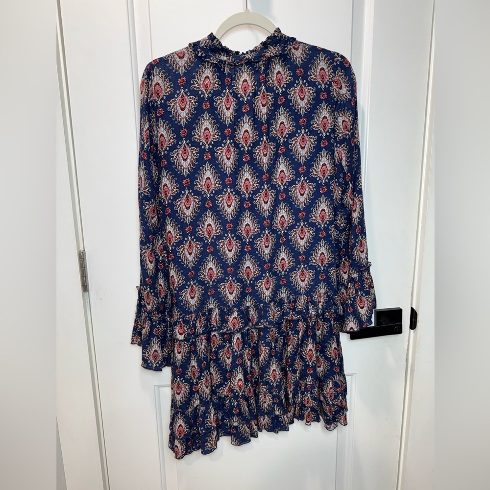 Anthropologie Uncle Frank Dress Ruffle Long Sleeve XS 100%rayon style 33350 USA - Picture 6 of 14